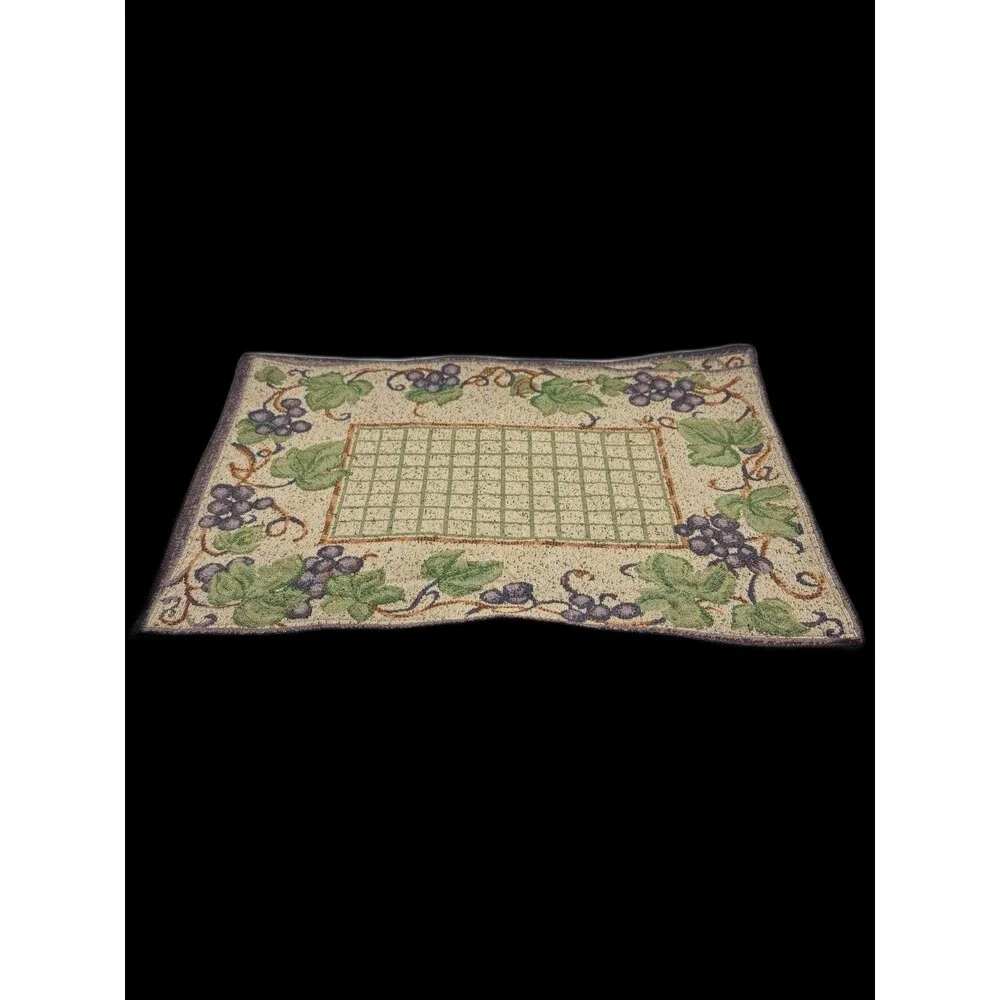 Set Of 6 Vintage Woven Tuscan Grape Vine Tapestry Placemats
